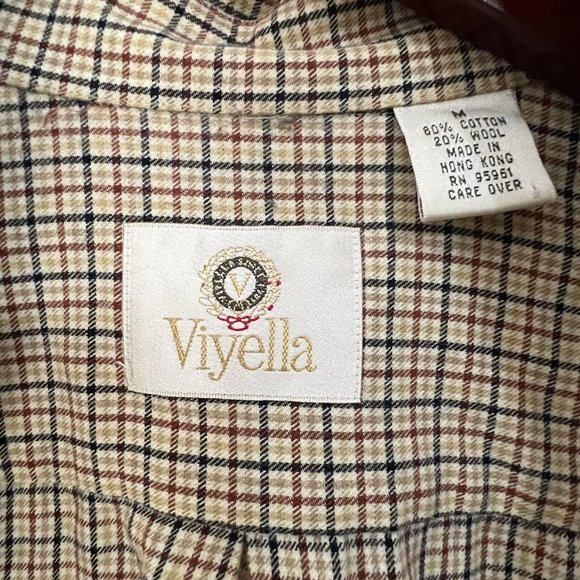 Viyella Checked Cotton/Merino Button Down Shirt - Medium - Picture 2 of 4